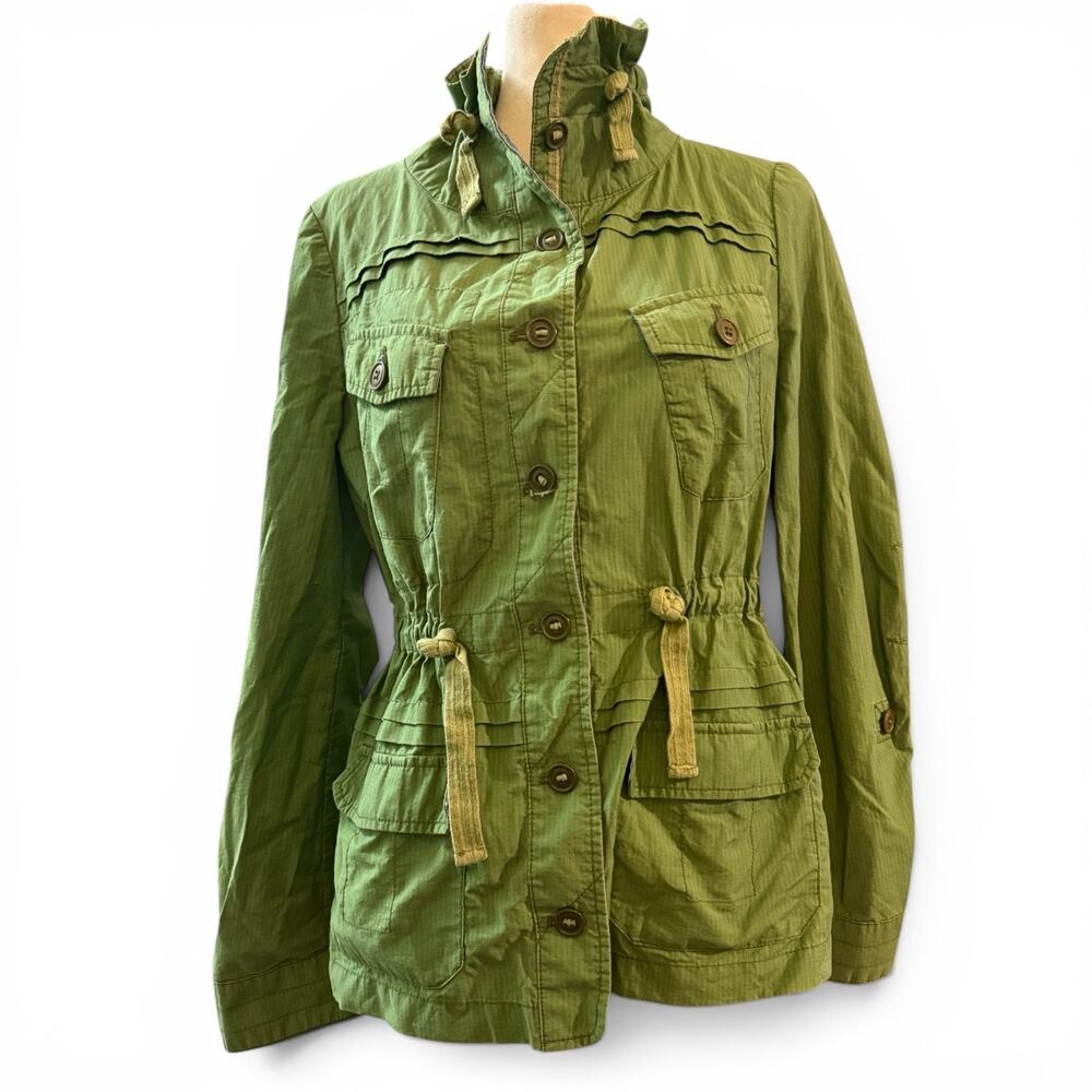 Daughters Of The Liberation Green Utility Jacket, Button Up Cinch Waist, Size 4